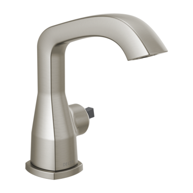 Click here to see Delta 576-SSLPU-LHP-DST Delta Stryke Stainless Lavatory Faucet with Escutcheon, Less Pop-Up, 1.2 GPM, Less Handle, DIAMOND Seal - 576-SSLPU-LHP-DST