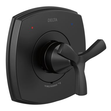Click here to see Delta T140766-BL Delta Stryke Single-Function Monitor 14 Series Matte Black Pressure Balance Valve Only Trim, Single Helo Handle, Less Rough-In, ADA - T140766-BL