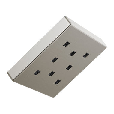 Click here to see Delta 52171 Delta H2Okinetic PowerDrench Spray Single-Function 6in Square Metal Raincan Shower Head, WaterSense, 1.75 GPM, Chrome - 52171