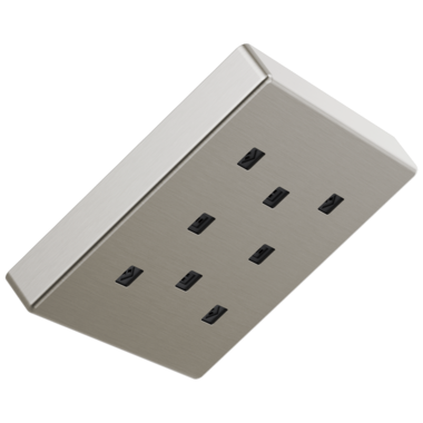 Click here to see Delta 52171-SS Delta H2Okinetic PowerDrench Spray Single-Function 6in Square Metal Raincan Shower Head, WaterSense, 1.75 GPM, Stainless Steel - 52171-SS