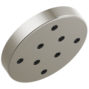 Click here to see Delta 52175-SS Delta H2Okinetic PowerDrench Spray Single-Function 6in Round Metal Raincan Shower Head, WaterSense, 1.75 GPM, Stainless Steel - 52175-SS