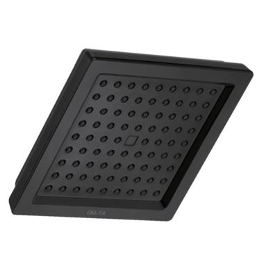 Click here to see Delta RP62283BL Delta Dryden Universal Showering 6-1/2in Square 2.5 GPM Single-Setting Raincan Showerhead with Touch-Clean Technology, Matte Black - RP62283BL