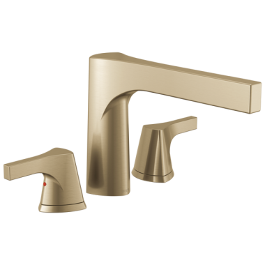 Click here to see Delta T2774-CZ Delta Zura Two Handles Roman Tub Faucet Trim, Champagne Bronze - T2774-CZ