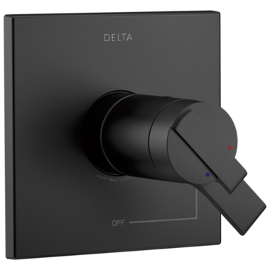 Click here to see Delta T17T067-BL Delta Ara TempAssure 17T Series Two-Handle Valve Trim, Lever Handles, Matte Black - T17T067-BL