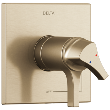 Click here to see Delta T17T074-CZ Delta Zura TempAssure 17T Series Two-Handle Valve Trim, Lever Handles, Champagne Bronze - T17T074-CZ