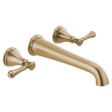 Click here to see Delta T5797-CZWL Delta Traditional Two-Handle Wall-Mount Tub Faucet Trim, Lever Handles, ADA-Compliant, Champagne Bronze - T5797-CZWL