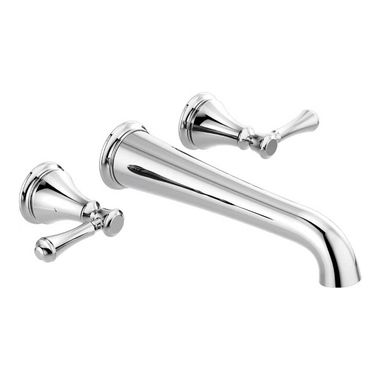 Click here to see Delta T5797-WL Delta Traditional Two-Handle Wall-Mount Tub Faucet Trim, Lever Handles, ADA-Compliant, Chrome - T5797-WL