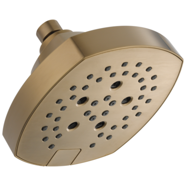 Click here to see Delta 52663-CZ Delta H2Okinetic Five-Setting Shower Head with Push Button Diverter, 1.75 GPM, Champagne Bronze - 52663-CZ