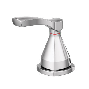 Click here to see Delta RP100392 Delta Stryke 4-3/8in Chrome Single Lever Handle Assembly for Roman Tub Faucet, Left Handle, ADA - RP100392