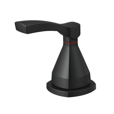 Click here to see Delta RP100392BL Delta Stryke 4-3/8in Matte Black Single Lever Handle Assembly for Roman Tub Faucet, Left Handle, ADA - RP100392BL