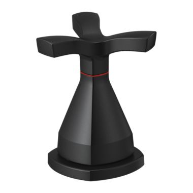 Click here to see Delta RP100394BL Delta Stryke 3-3/4in Matte Black Single Cross Handle Assembly for Roman Tub Faucet, Left Handle, ADA - RP100394BL