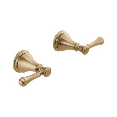 Click here to see Delta RP100465CZ Delta Cassidy 6-11/16in Traditional Champagne Bronze Handle Kit for T5797-WL Wall-Mount Tub Filler - RP100465CZ