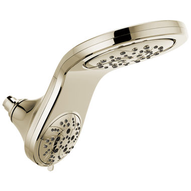 Click here to see Delta 58581-PN-PK Delta HydroRain H2Okinetic 5-Setting Two-In-One Shower Head with Touch-Clean Nozzles, 1.75 GPM, Brilliance Polished Nickel - 58581-PN-PK
