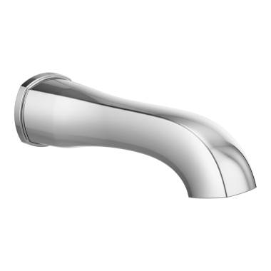 Click here to see Delta RP93377 Delta Stryke 9-3/8in Non-Diverter Chrome Tub Spout for Multi-Function Tub/Shower Trim, Wall-Mount, Single-Hole Installation - RP93377