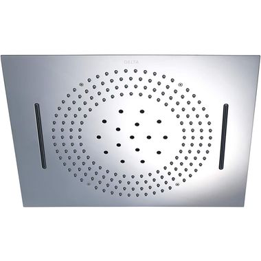 Click here to see Delta ISH1114 w Multi-Function Rain Can Showerhead with H2Okinetic Technology and Cascade Flow, Touch-Clean, Chrome - ISH1114