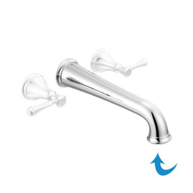 Click here to see Delta RP100463 Delta Cassidy Traditional 13-1/2in Chrome Spout for T5797-WL Wall-Mount Tub Filler, Single-Hole Installation - RP100463
