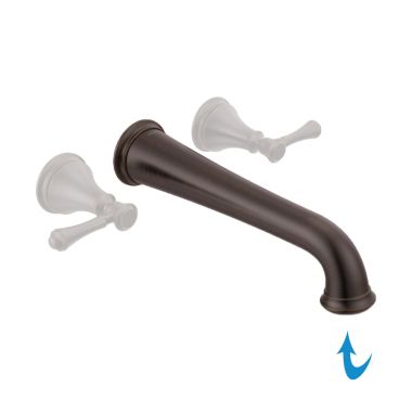 Click here to see Delta RP100463RB Delta Cassidy Traditional 13-1/2in Venetian Bronze Spout for T5797-WL Wall-Mount Tub Filler, Single-Hole Installation - RP100463RB