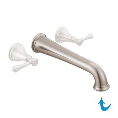 Click here to see Delta RP100463SS Delta Cassidy Traditional 13-1/2in Stainless Spout for T5797-WL Wall-Mount Tub Filler, Single-Hole Installation - RP100463SS