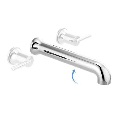 Click here to see Delta RP100454 Delta Trinsic 12in Chrome Spout for T5759-WL Contemporary Wall-Mount Tub Filler - RP100454