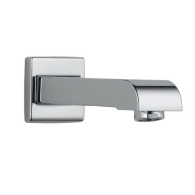 Click here to see Delta RP48333 Delta Arzo 7in Chrome Non-Diverter Tub Spout, All Metal Construction, Wall-Mount, Single-Hole Installation, Threaded - RP48333