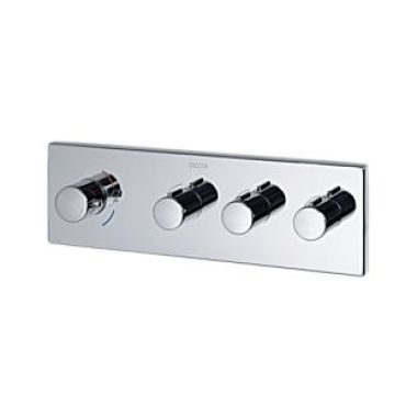 Click here to see Delta T999003 Delta Hi-Flow Thermostatic Mixer Trim, Metal Lever Handle, Chrome - T999003