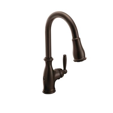 Click here to see Moen 7185EWORB Moen Brantford MotionSense Wave Single Handle High Arc Pull-Down Kitchen Faucet, Oil Rubbed Bronze - 7185EWORB