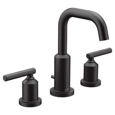 Click here to see Moen T6142BL Moen Gibson Widespread Bathroom Faucet With Metal Pop-Up Drain, ADA, WaterSense, 1.2 GPM, Chrome - T6142