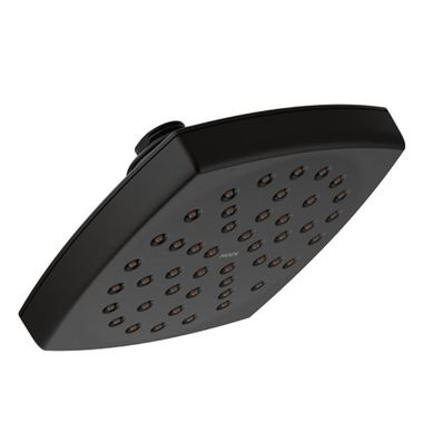 Click here to see Moen S6365EPBL Moen Voss 6in Single-Function Rain Shower Head with Immersion Rainshower Technology, Eco-Performance, 1.75 GPM, Matte Black - S6365EPBL