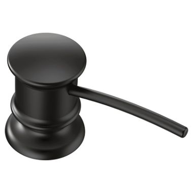 Click here to see Moen 3944BL Moen 18oz Refillable Soap/Lotion Dispenser for Kitchen/Bathroom, Round, Matte Black - 3944BL
