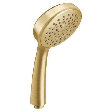 Click here to see Moen 155747BG Moen Voss 4in Single-Function Hand Shower for T694 Roman Tub Filler, Eco-Performance, Round, 1.75 GPM, WaterSense, Brushed Gold - 155747BG