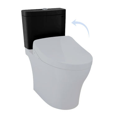 Click here to see Toto ST446UMA#51 TOTO Aquia IV 1G Dual Flush 1.0 and 0.8 GPF Toilet Tank Only with WASHLET+ Auto Flush Compatibility, Ebony - ST446UMA#51