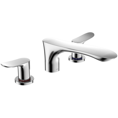Click here to see Toto TBG01201U#CP TOTO GO Two-Handle Three-Hole Roman Tub Faucet Trim, Angular Spout, Lever Handles, ADA, Brass, Polished Chrome - TBG01201U#CP