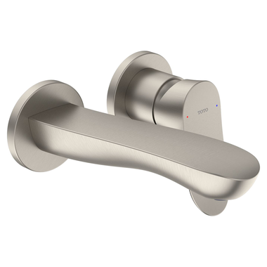 Click here to see Toto TLG01310U#BN TOTO GO Wall-Mount Single-Handle Short Bathroom Faucet with COMFORT GLIDE Technology, 1.2 GPM, Two-Hole, Lever Handle, Brushed Nickel - TLG01310U#BN