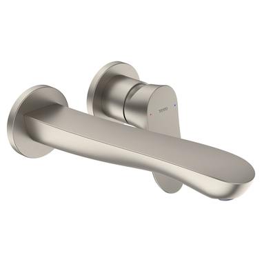 Click here to see Toto TLG01311U#BN TOTO GO Wall-Mount Single-Handle Long Bathroom Faucet with COMFORT GLIDE Technology, 1.2 GPM, Two-Hole, Lever Handle, Brushed Nickel - TLG01311U#BN