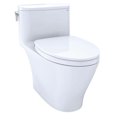 Click here to see Toto MS642124CUFG#01 TOTO Nexus One-Piece Skirted Toilet w/ SoftClose Seat (SS124), Elongated, Universal Height, WASHLET+ Ready, 1.0 GPF, Cotton White - MS642124CUFG#01 