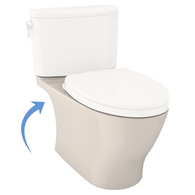Click here to see Toto CT442CUFGT40#12 TOTO Nexus Two-Piece Elongated 1.28 GPF Universal Height Toilet Bowl Only with CEFIONTECT, WASHLET+ Ready, Sedona Beige - CT442CUFGT40#12