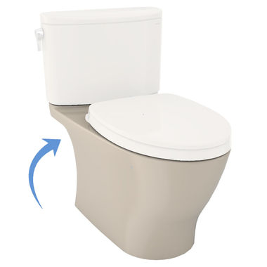 Click here to see Toto CT442CUFGT40#03 TOTO Nexus Two-Piece Elongated 1.28 GPF Universal Height Toilet Bowl Only with CEFIONTECT, WASHLET+ Ready, Bone - CT442CUFGT40#03