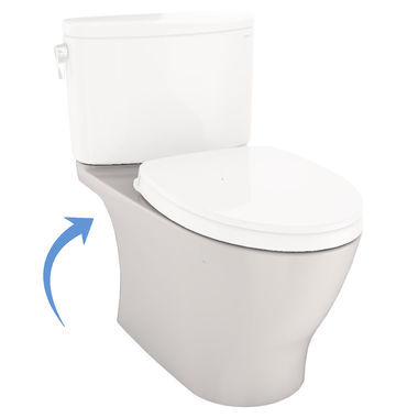 Click here to see Toto CT442CUFGT40#11 TOTO Nexus Two-Piece Elongated 1.28 GPF Universal Height Toilet Bowl Only with CEFIONTECT, WASHLET+ Ready, Colonial White - CT442CUFGT40#11
