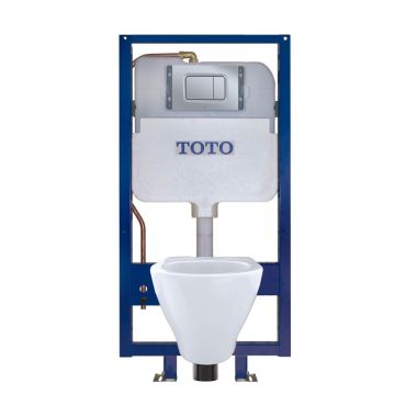 Click here to see Toto CWT418MFG#MS TOTO Aquia Wall-Hung Elongated Toilet and DuoFit in-wall 0.9 and 1.6 GPF Tank System Copper Supply Line, Matte Silver - CWT418MFG#MS