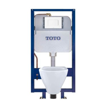 Click here to see Toto CWT418MFG#WH TOTO Aquia Wall-Hung Elongated Toilet and DuoFit in-wall 0.9 and 1.6 GPF Tank System Copper Supply Line, Cotton White - CWT418MFG#WH