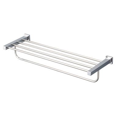 Click here to see Toto YTS408BU#CP TOTO L Series Square Towel Shelf with Hanging Bar, Polished Chrome - YTS408BU#CP