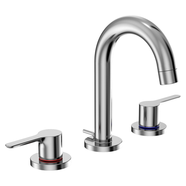 Click here to see Toto TLS01201U#CP TOTO LB Two-Handle Widespread Bathroom Sink Faucet with Metal Po-Up, 1.2 GPM, Three-Hole, Lever Handles, Brass, ADA, Polished Chrome - TLS01201U#CP
