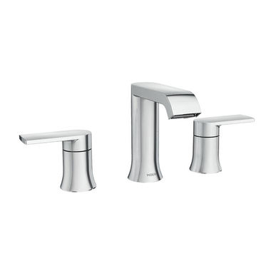 Click here to see Moen T6708 Moen Genta Two-Handle Widespread Bathroom Faucet, 1.2 GPM, Watersense, ADA, Chrome - T6708