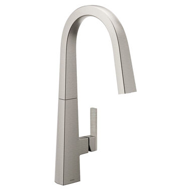 Click here to see Moen S75005SRS Moen Nio Single-Handle Pull-Down High Arc Kitchen Faucet, Spot Resist Stainless - S75005SRS