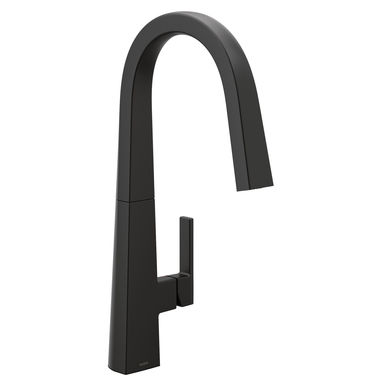 Click here to see Moen S75005BL Moen Nio Single-Handle Pull-Down High Arc Kitchen Faucet, Matte Black - S75005BL
