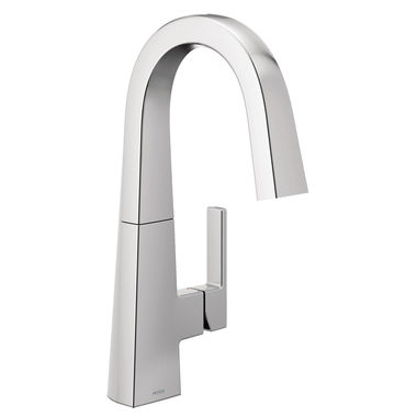 Click here to see Moen S55005 Moen Nio Single Handle Bar/Prep Faucet, Handle Accent Option Included, Chrome - S55005