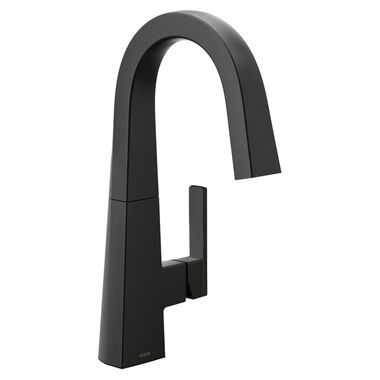 Click here to see Moen S55005BL Moen Nio Single Handle Bar/Prep Faucet, Handle Accent Option Included, Matte Black - S55005BL