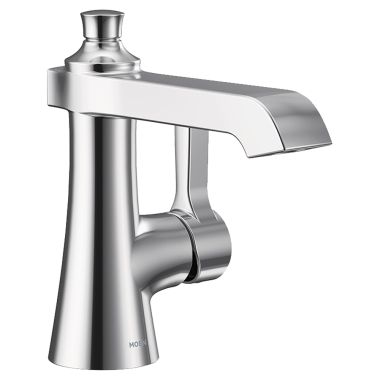 Click here to see Moen S6981 Moen Flara Single-Handle Chrome Bathroom Faucet with Metal Pop-Up, 1.2 GPM, Single-Hole, Lever Handle, ADA-Compliant, WaterSense - S6981