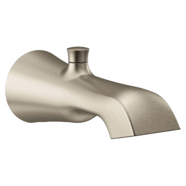 Click here to see Moen S989BN Moen Flara Wall Mounted Brushed Nickel Diverter Tub Spout, 1/2-inch Connection Size, Slip Fit - S989BN
