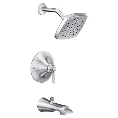 Click here to see Moen TS2913 Moen Flara Posi-Temp Tub/Shower Faucet with 2.5 GPM Rainshower, 1-Function, Single Lever Handle, M-PACT, Immersion, Chrome - TS2913